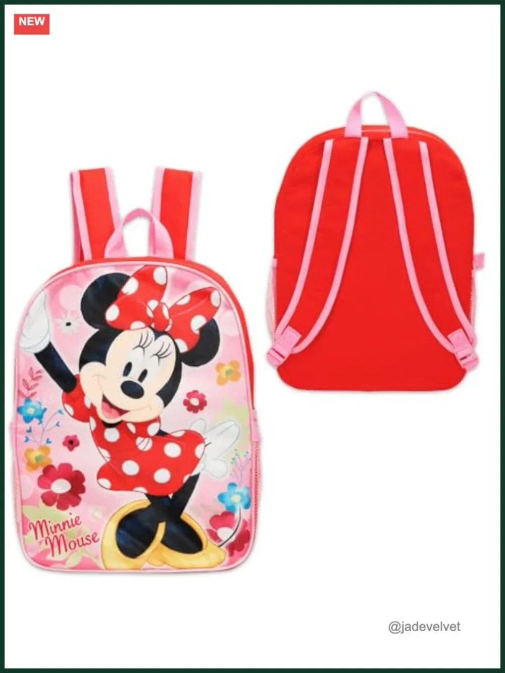 16in Kids Backpack with Lunch Box Set - Minnie Mouse Bookbag Insulated Lunch Bag